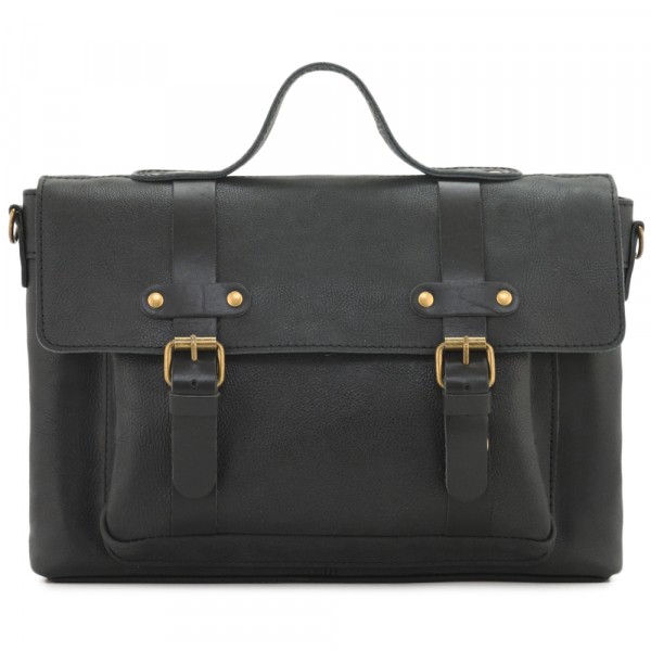 Кожаный портфель "Честер" (черный). фото 1