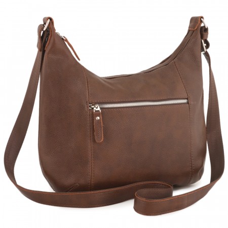 Женская кожаная сумка "Сабрина" (фактура коричневая)