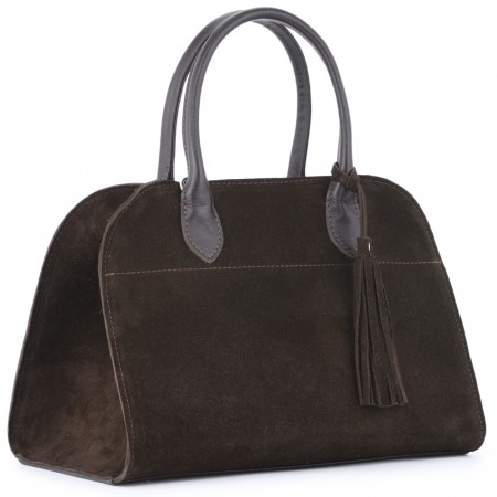 Женская кожаная сумка "Вирджиния" (темно-коричневый)