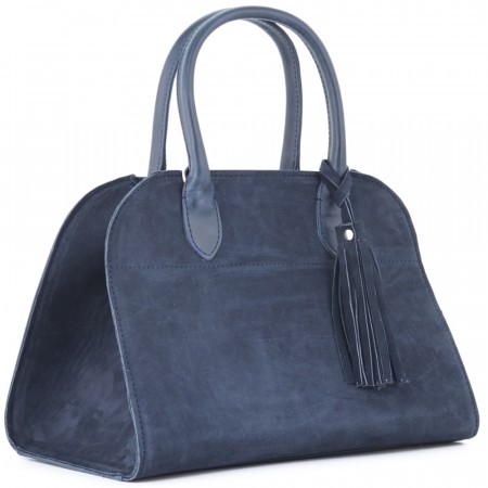 Женская кожаная сумка "Вирджиния" (синяя)