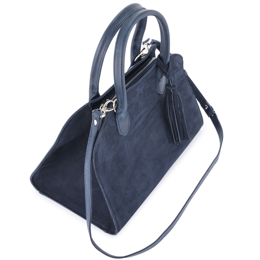 Женская кожаная сумка "Вирджиния" (синяя)