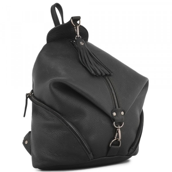 Женский кожаный рюкзак "Афродита" (фактура черный). фото 1