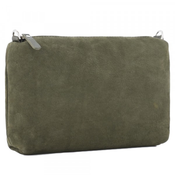 Кожаная косметичка "Лорен" (хаки). фото 1