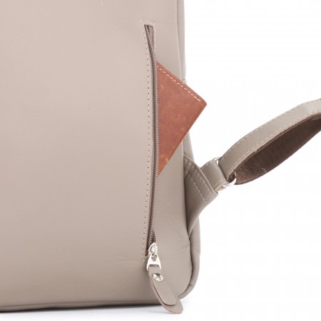 Кожаный рюкзак "Рамона" (бежевый)