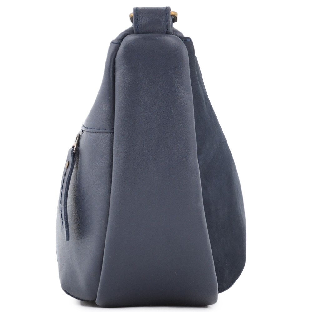 Женская кожаная сумка "Ладога" (синяя)