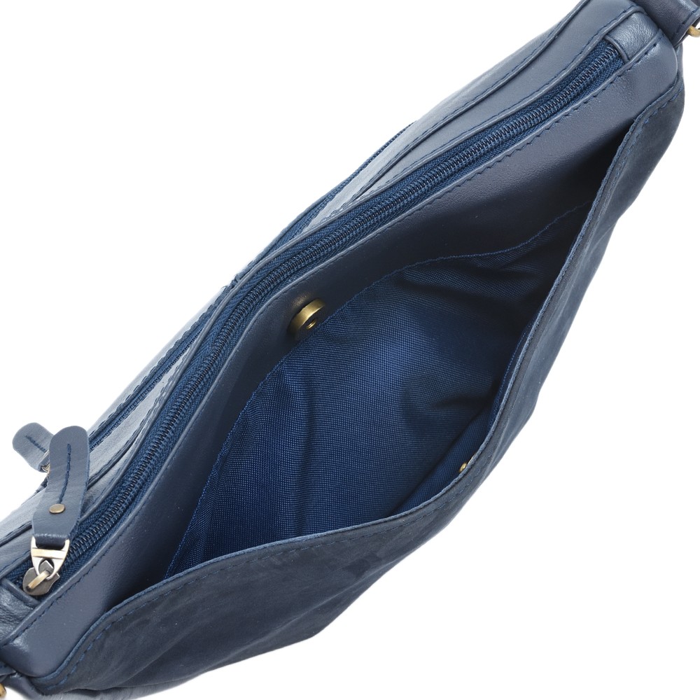 Женская кожаная сумка "Ладога" (синяя)