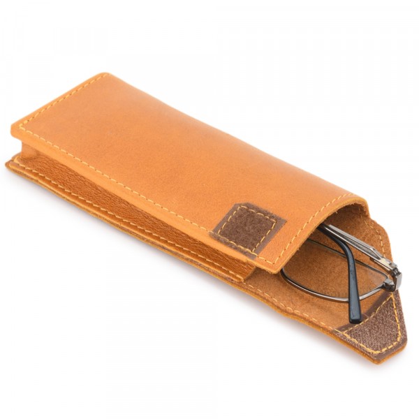 Кожаный футляр для очков "Марокко" (желтый). фото 1