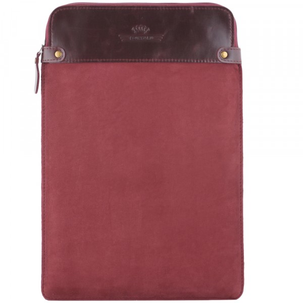 Чехол для ноутбука "Колизей" (велюр/кожа) вишня. фото 1