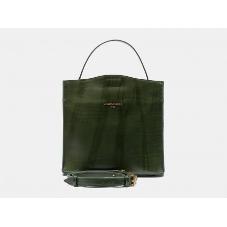 Женская кожаная сумка "Синтия" (зеленая гладкая кожа)