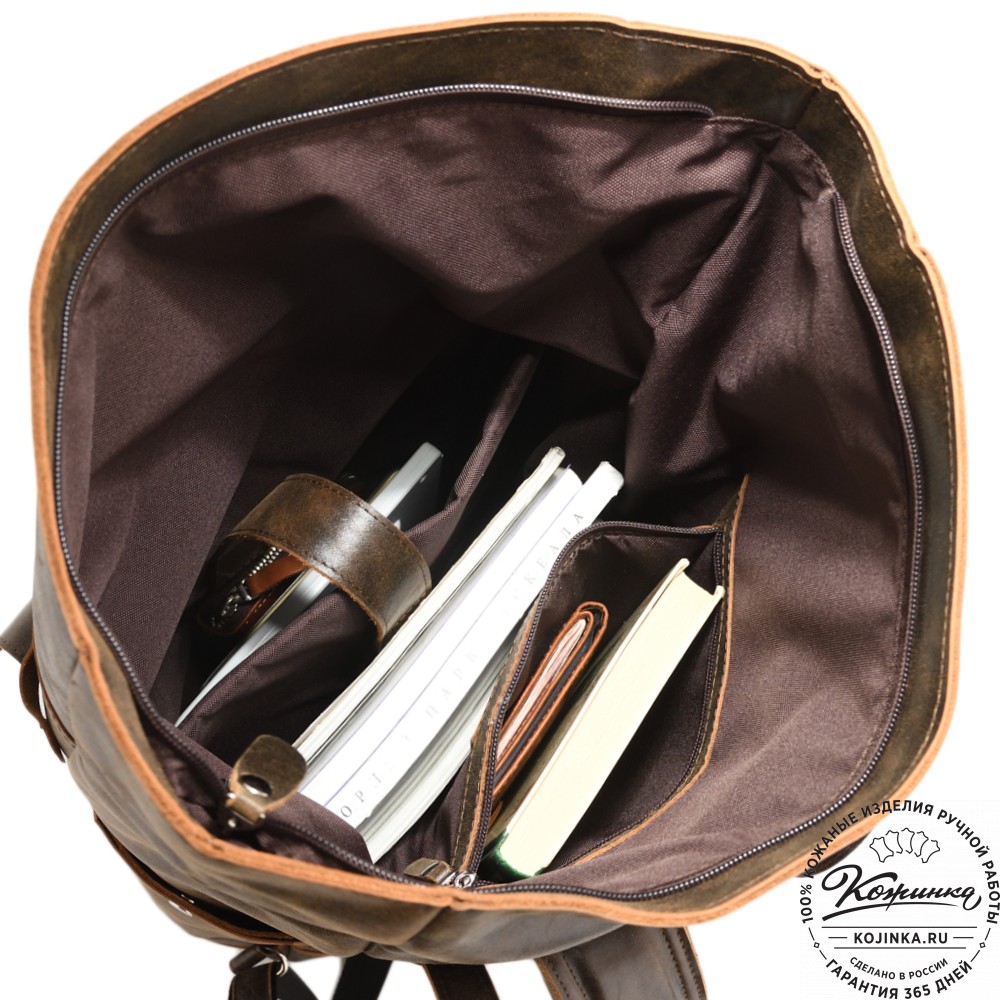 Мужской кожаный рюкзак "Орландо" (коричневая наппа)