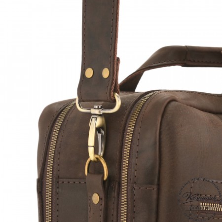 Кожаная мужская сумка-рюкзак "Генри" (коричневый)