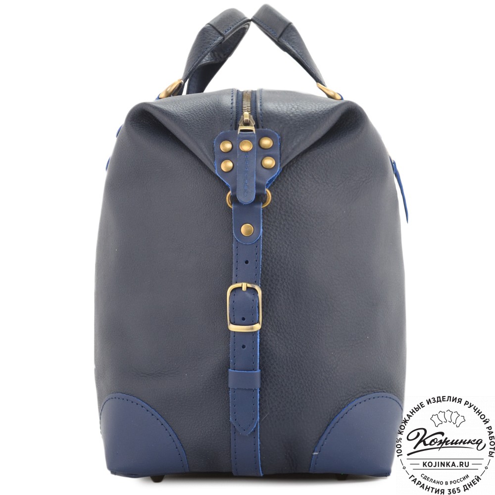 Кожаная дорожная сумка "Сити" (синий)