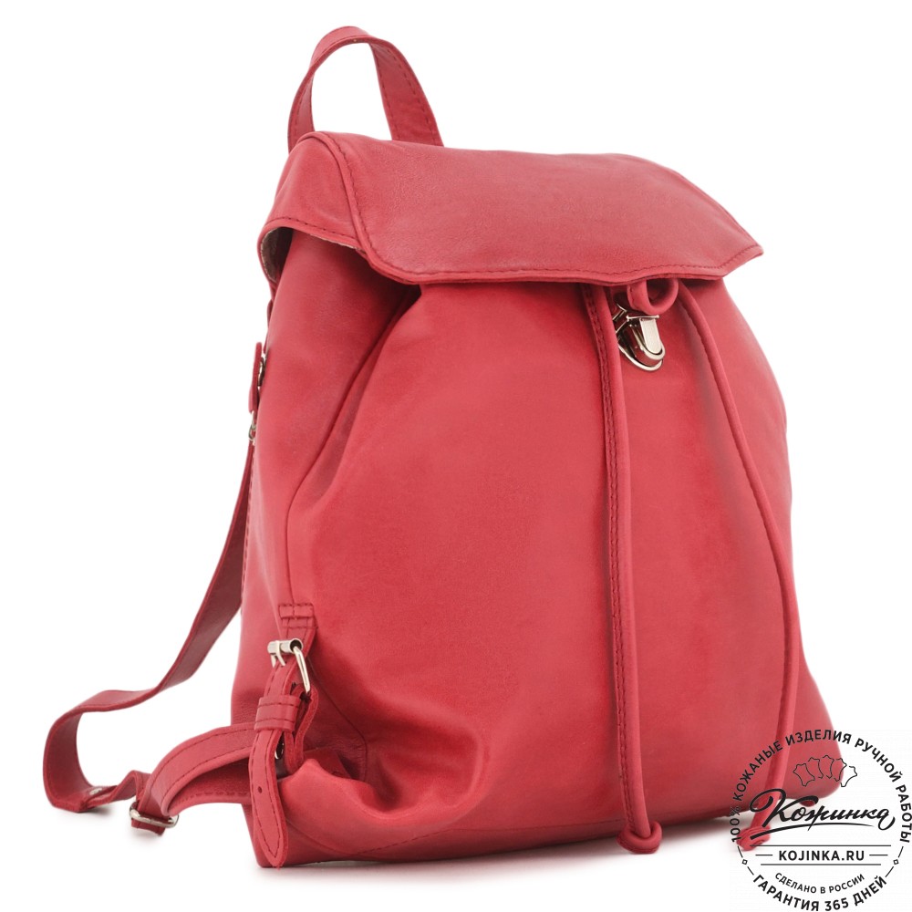  Женский кожаный рюкзак "Паулина" (малина) 