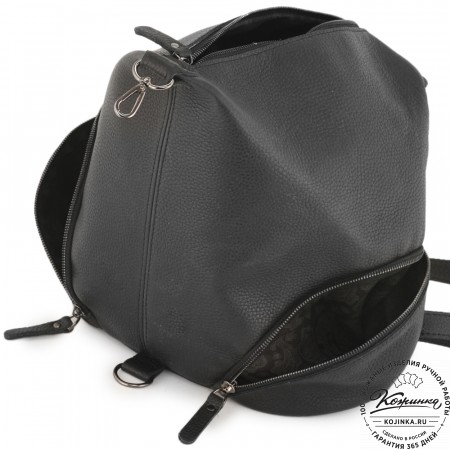Женский кожаный рюкзак "Афродита" (фактура черный)