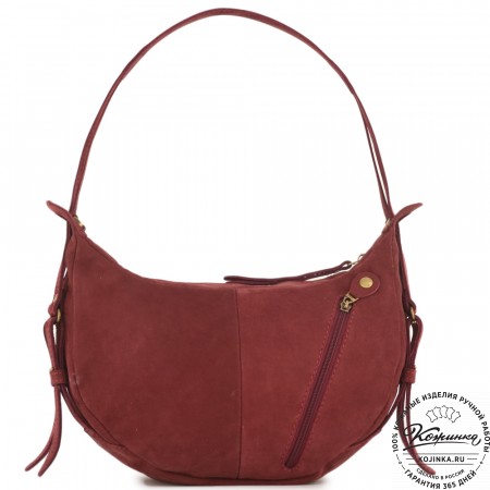 Женская кожаная сумка "Техас" (бордо нубук)
