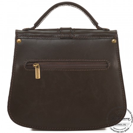 Кожаная сумка ручной работы "Париж" - с ручкой (темно-коричневый)
