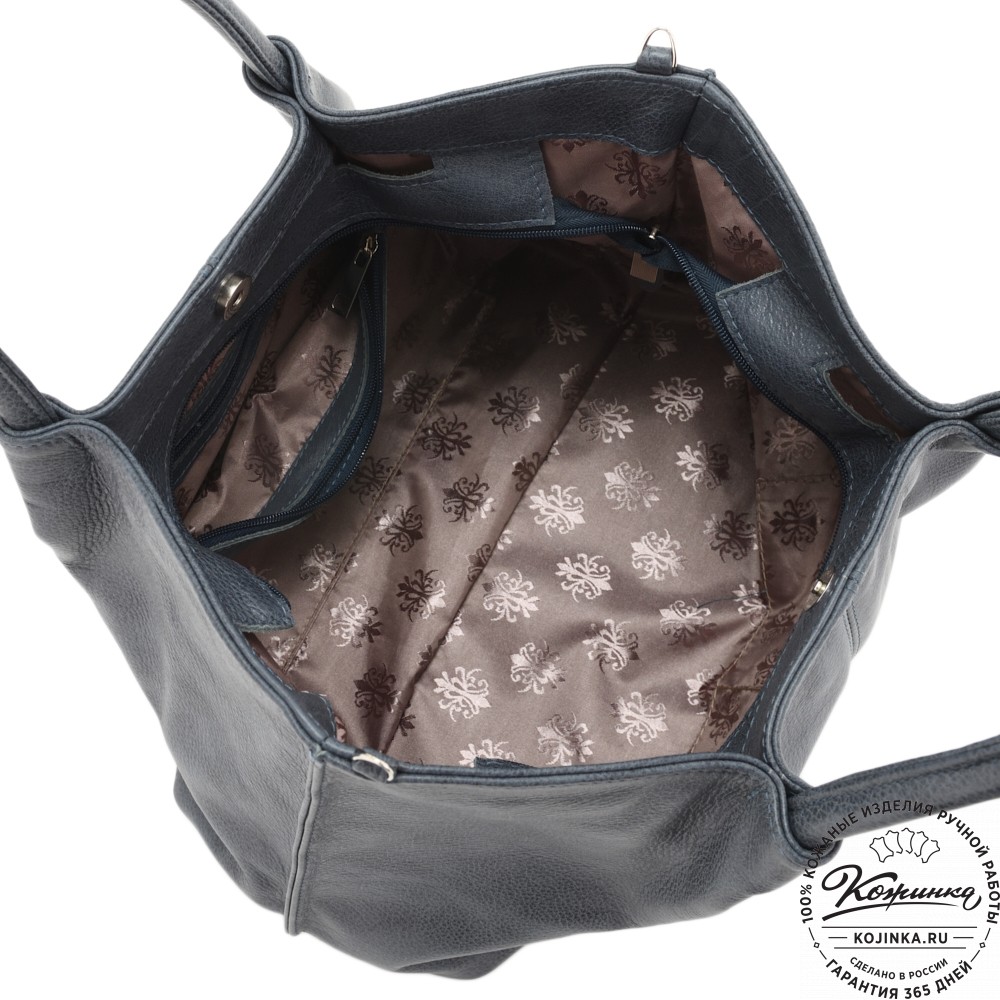 Женская кожаная сумка "Лира" (джинс)