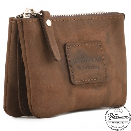 Кожаный кошелек "Солярис" (коричневый крейзи)