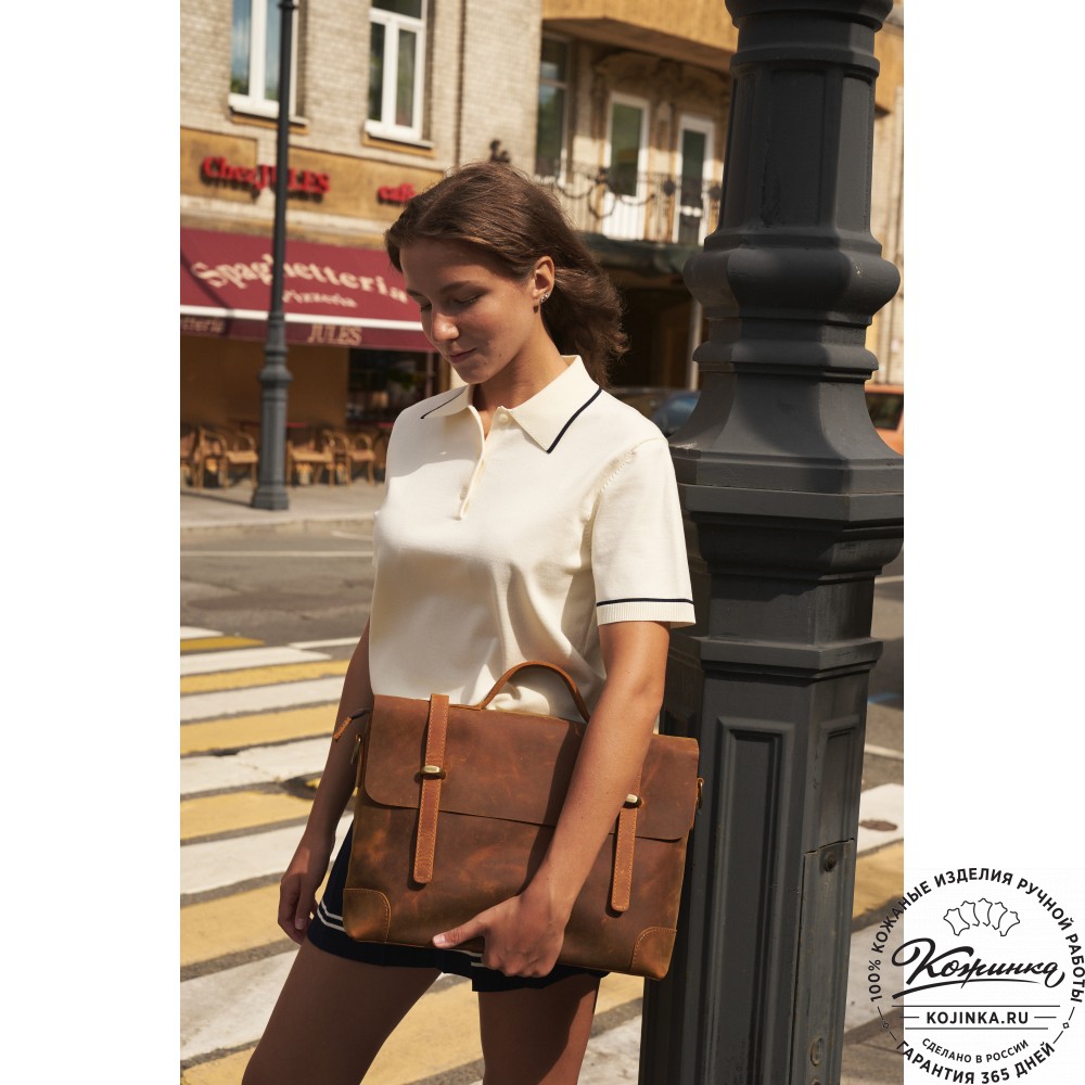 Кожаный портфель "Англетер" (коричневый эксклюзив)