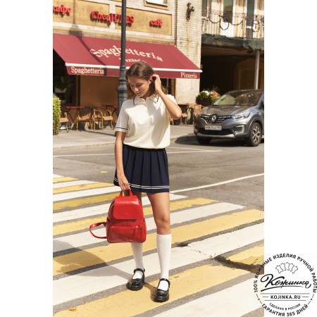 Кожаный рюкзак "Дафна" (синий)