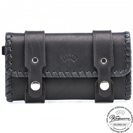 Кожаный клатч "Смит" (чёрный)