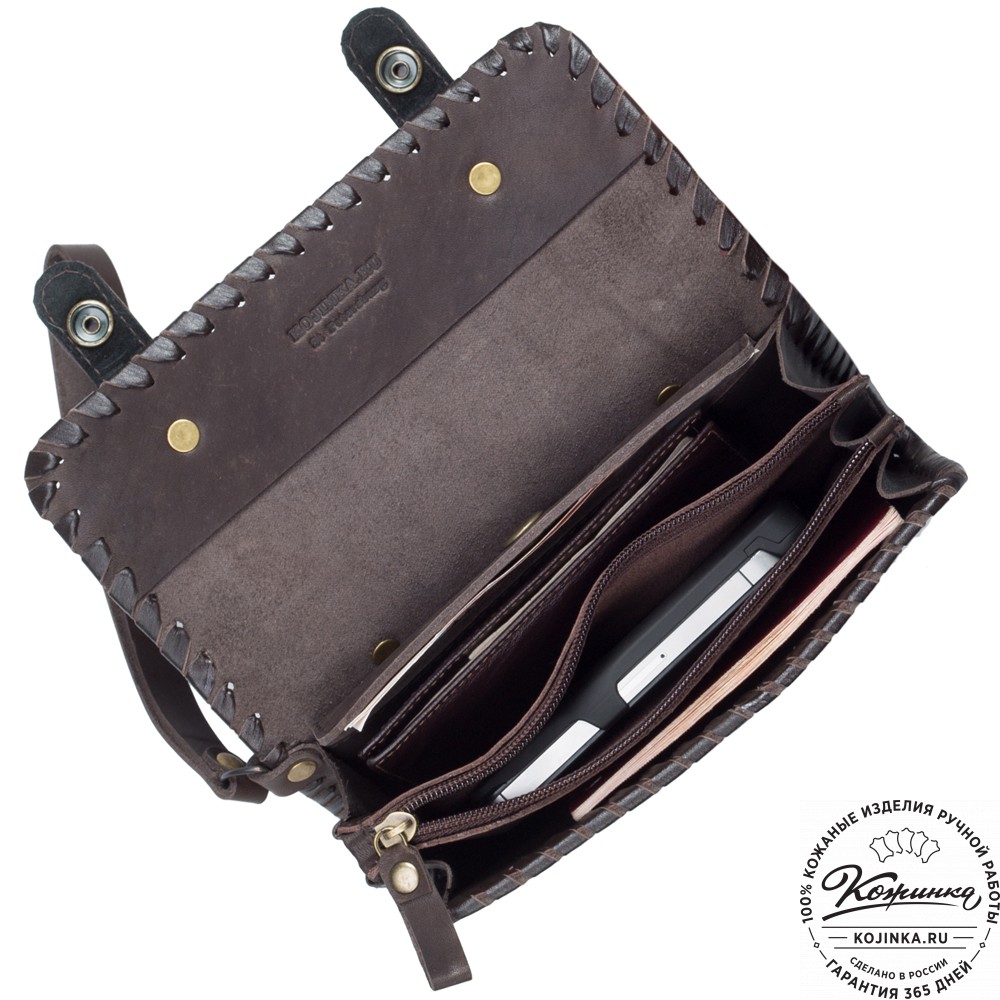 Кожаный клатч "Смит" (коричневый)