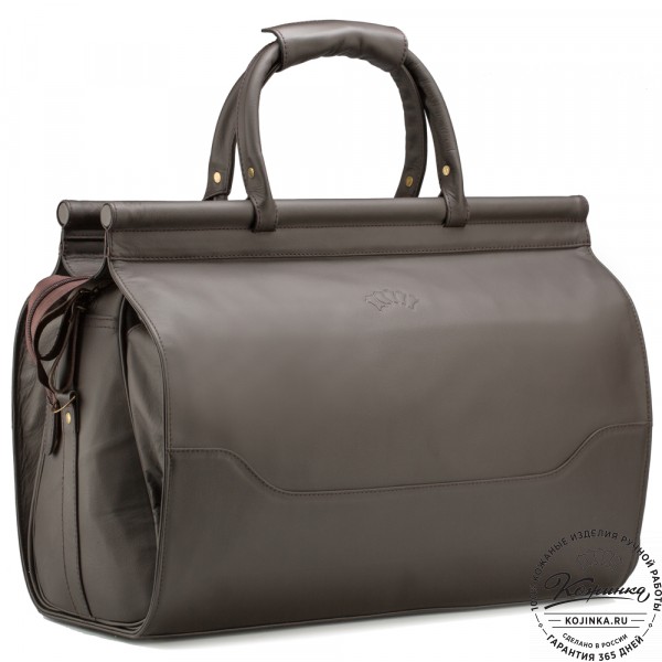 Кожаный дорожный саквояж "Гарри" (коричневый). фото 1