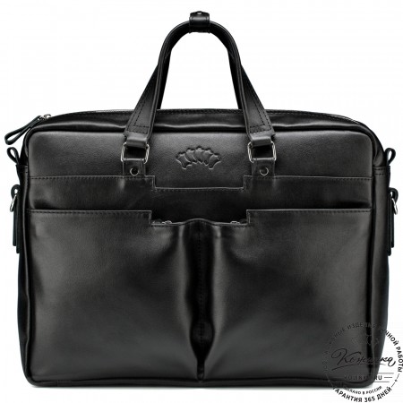 Кожаная деловая сумка "Хантер" (чёрная)