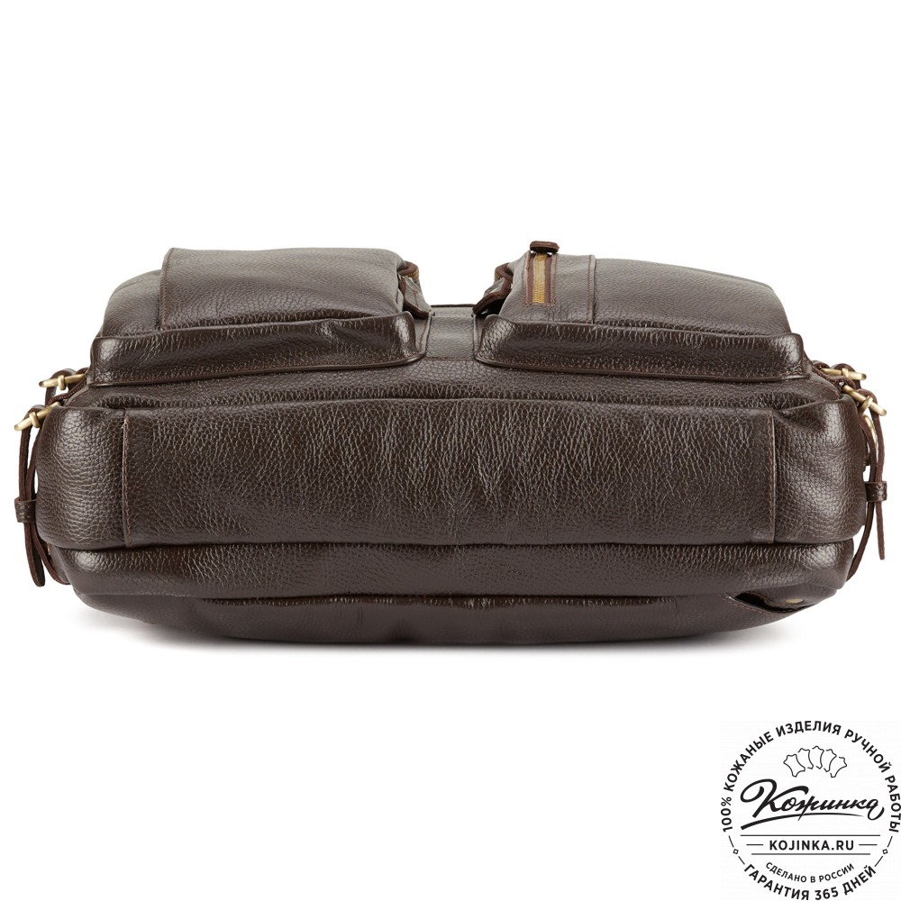 Кожаная сумка-рюкзак "Бигмэн" (тёмно-коричневая)