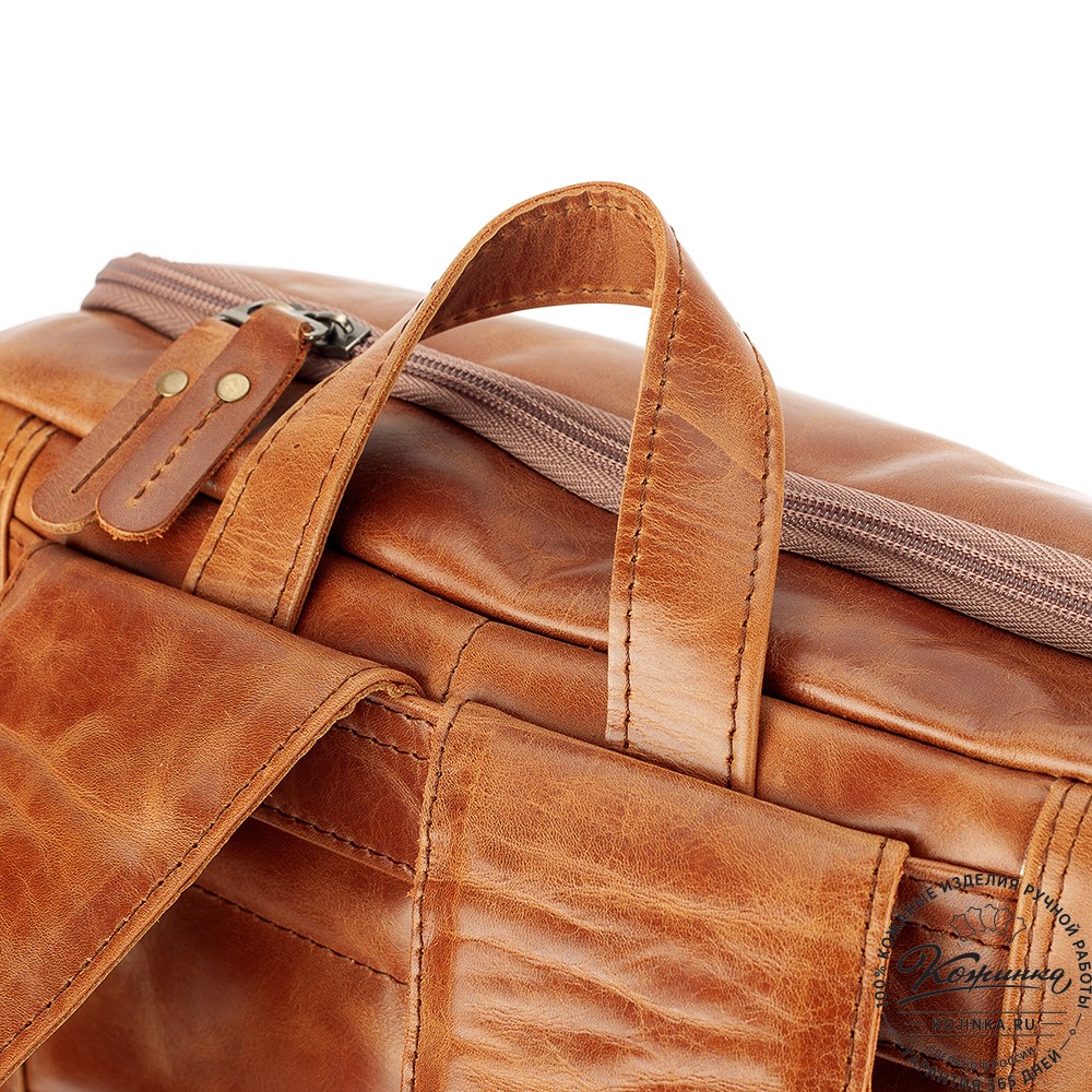 Кожаный рюкзак "Вена" (рыжий антик)