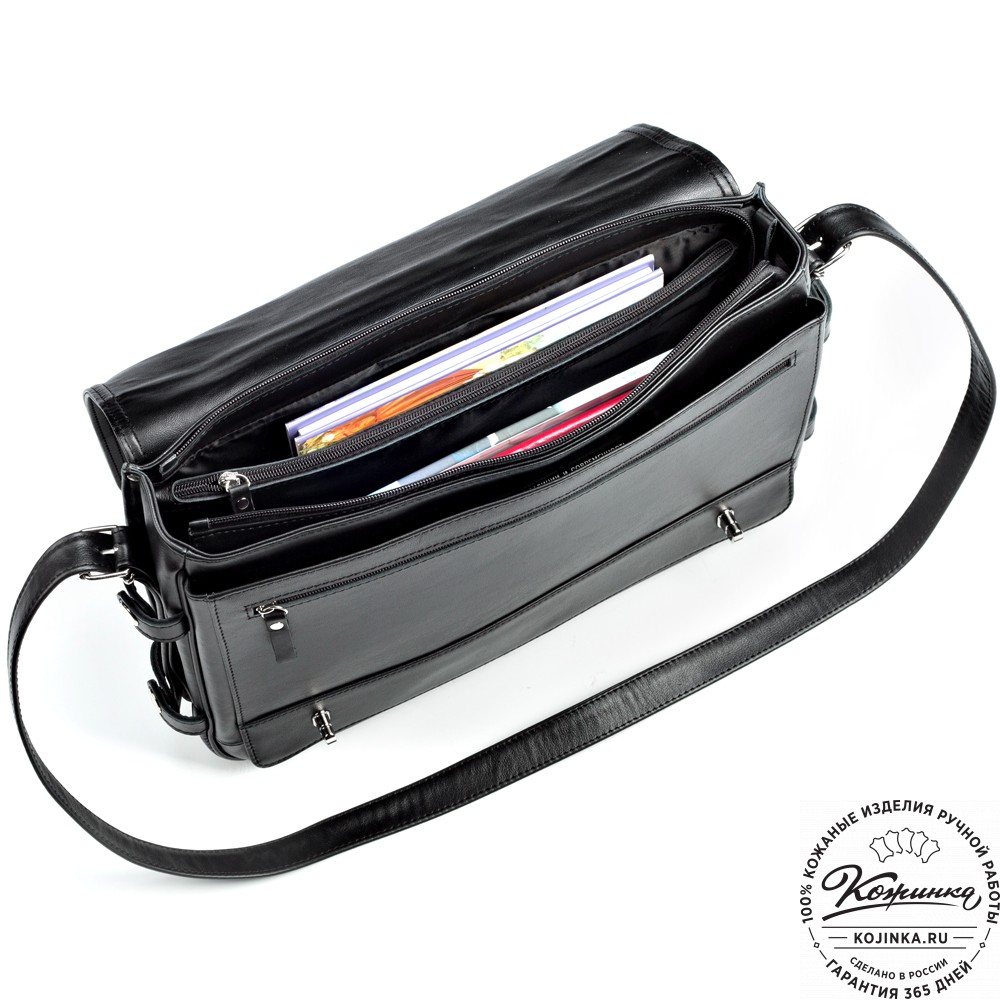 Кожаный портфель "Арамис" (черный)