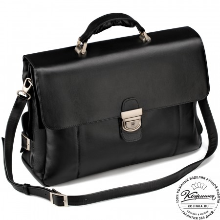 Кожаный портфель "Борменталь" (чёрный)