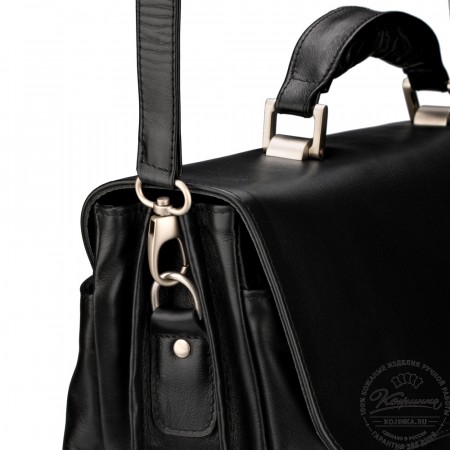 Кожаный портфель "Борменталь" (чёрный)