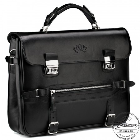 Кожаный портфель "Сталкер" (черный)