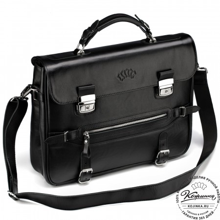 Кожаный портфель "Сталкер" (черный)