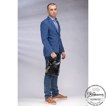 Кожаная сумка "Говард" (чёрная)