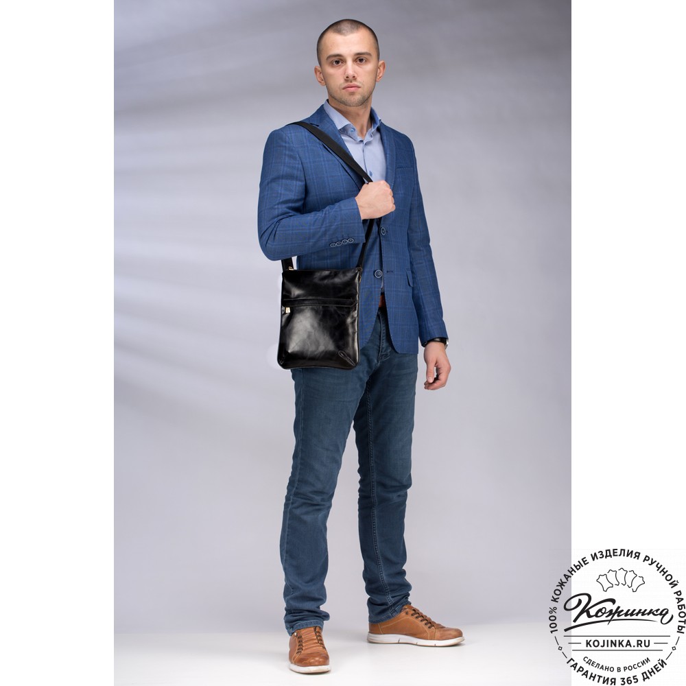 Кожаная сумка "Говард" (чёрная)