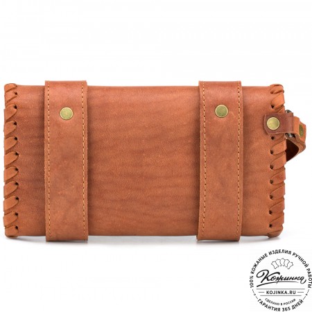 Кожаный клатч "Смит" (рыжий)