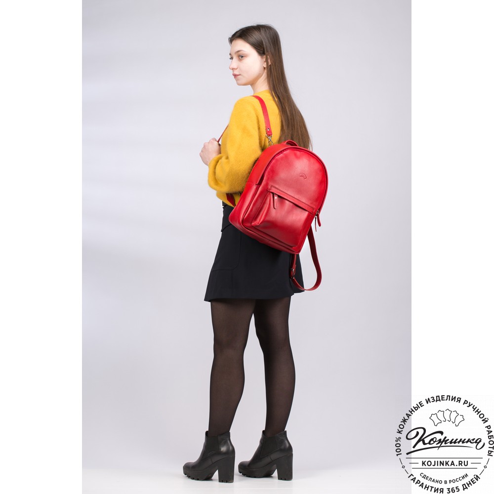 Кожаный рюкзак "Стефания" (чёрный)