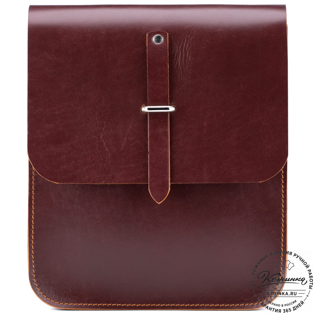 Кожаная сумка через плечо "Казань" (коричневая) 