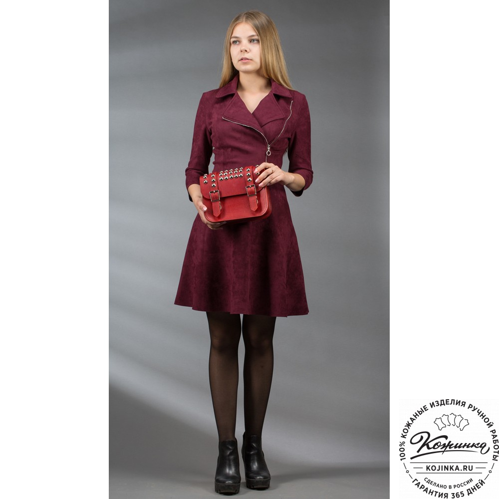 Женская кожаная сумка "Наоми" (красная)