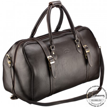 Кожаная дорожная сумка "Филипп" (тёмно-коричневая)