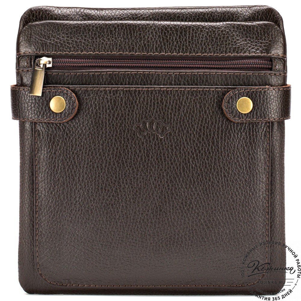 Кожаная сумка "Феликс" (тёмно-коричневая) 