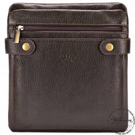 Кожаная сумка "Феликс" (тёмно-коричневая) 