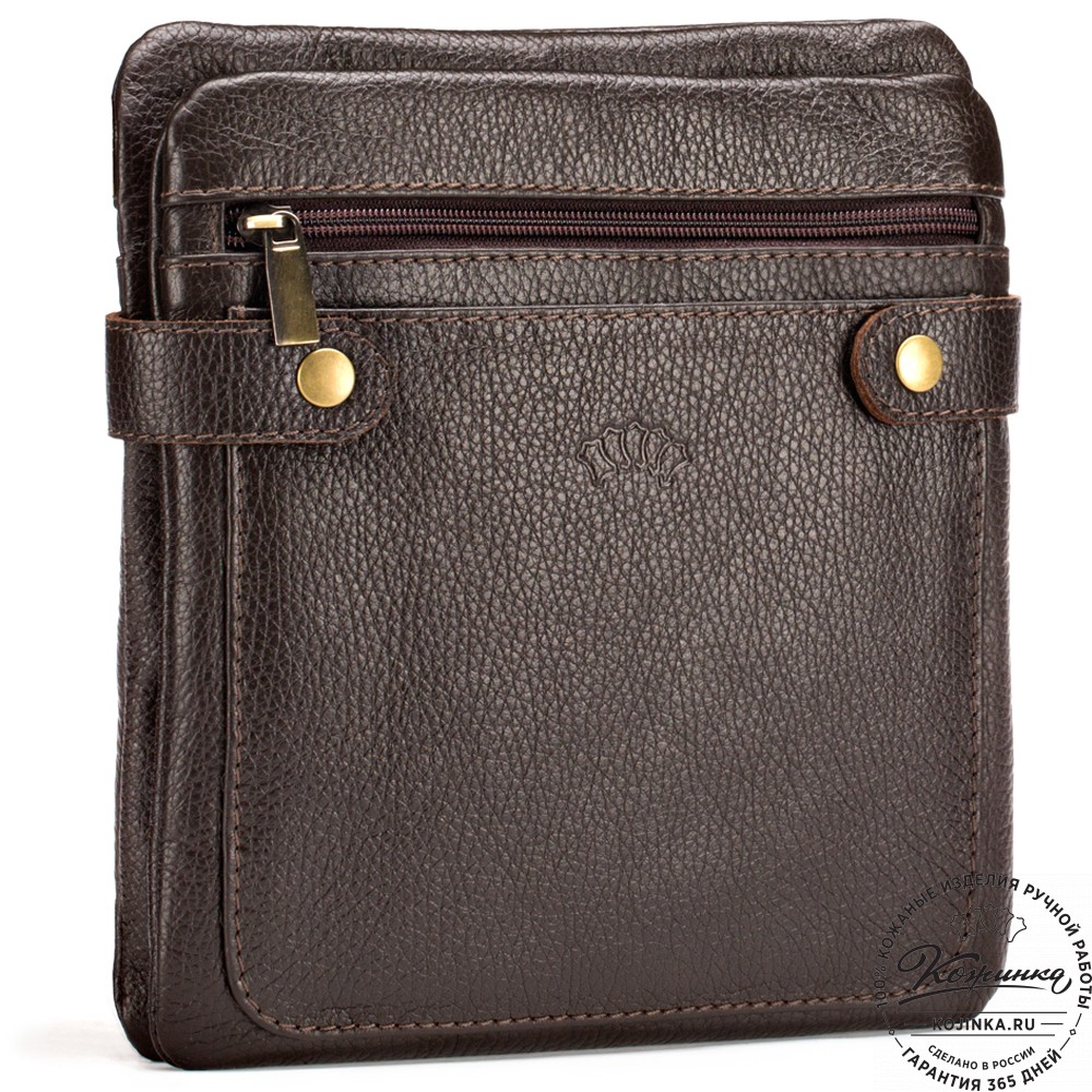Кожаная сумка "Феликс" (тёмно-коричневая) 