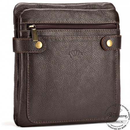 Кожаная сумка "Феликс" (тёмно-коричневая) 