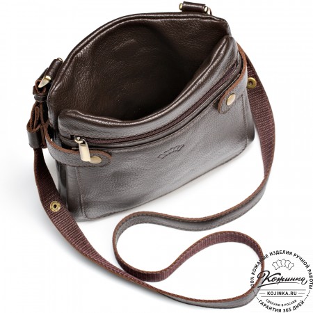 Кожаная сумка "Феликс" (тёмно-коричневая) 