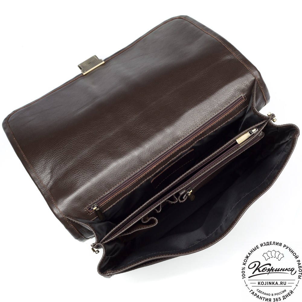 Кожаный портфель "Салерно" (тёмно-коричневый)