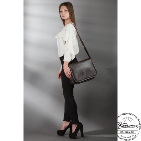 Кожаная сумка "Риана" (чёрная)
