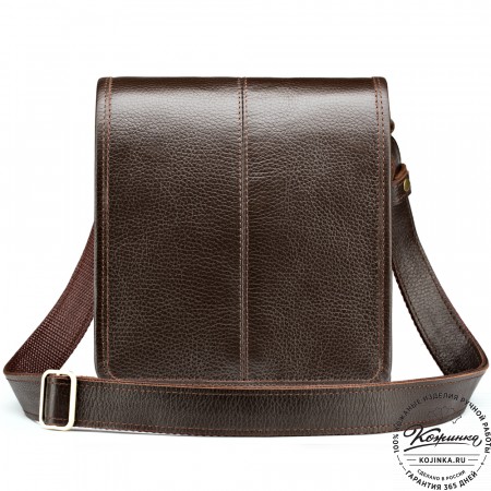 Кожаная сумка "Митчел мини" (тёмно-коричневая)